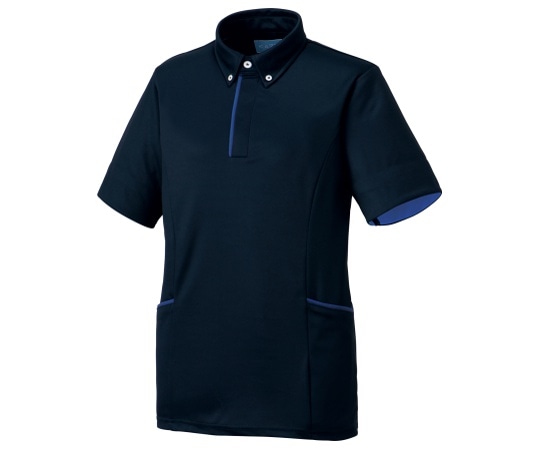 KAZEN ニットシャツ ネイビー L KZN231-18 L 1枚（ご注文単位1枚）【直送品】