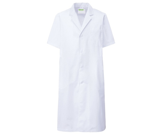 KAZEN メンズ診察衣S型半袖 白 4L 112-30 4L 1枚（ご注文単位1枚）【直送品】