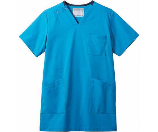 住商モンブラン スクラブ 兼用 半袖 Mブルー/ネイビー 3L MS241-33 3L 1枚（ご注文単位1枚）【直送品】