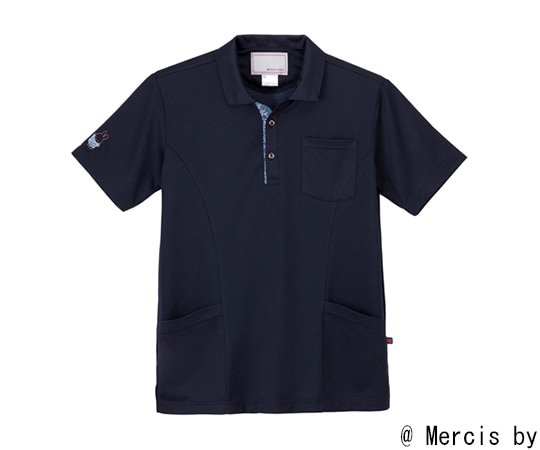 ナガイレーベン ニットシャツ ネイビー M MFJ-5872 1枚（ご注文単位1枚）【直送品】