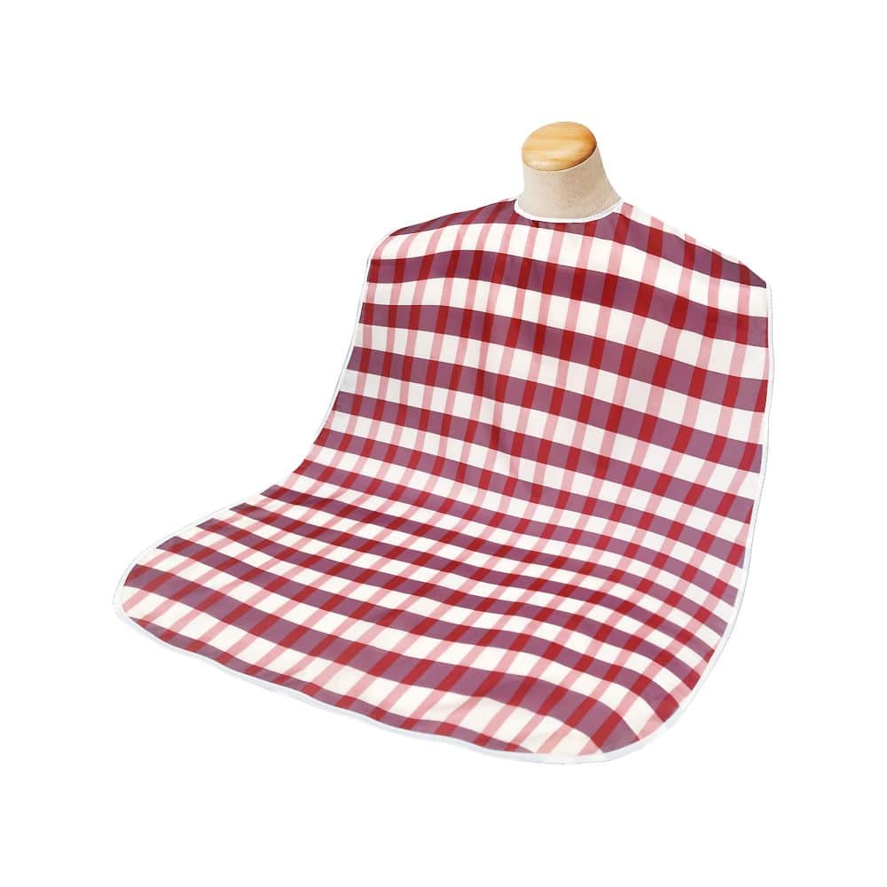 竹虎 ソフラピレンエプロン ボーダーチェックロング ピンク 102310 1枚（ご注文単位1枚）【直送品】