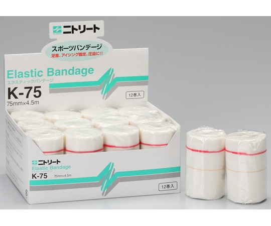 ニトムズ エラスティックバンデージ 75mm×4.5m 12巻×4箱入  1ケース（ご注文単位1ケース）【直送品】
