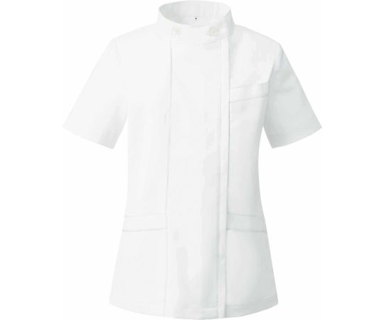 KAZEN レディスジャケット半袖 白 7号 YW124-1 7 1枚（ご注文単位1枚）【直送品】