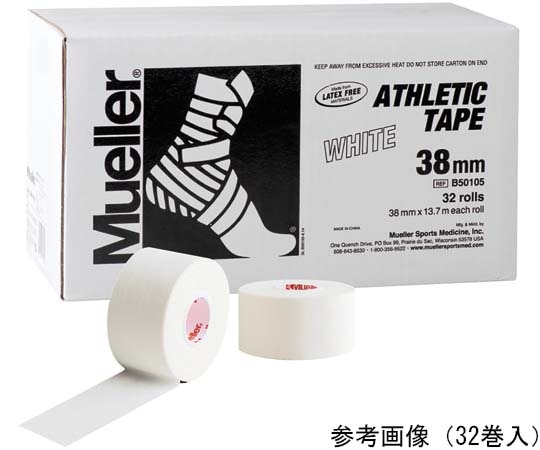MUELLER ホワイトプロ アスレチックテープ 38mm 1箱（32巻入） B50105 1箱（ご注文単位1箱）【直送品】