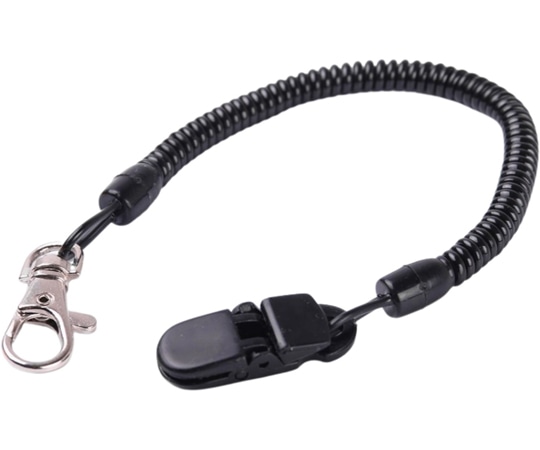 トライメイト ストラップ カールコード&クリップ搭載 TR-STP014-BK 1個(ご注文単位1個)【直送品】