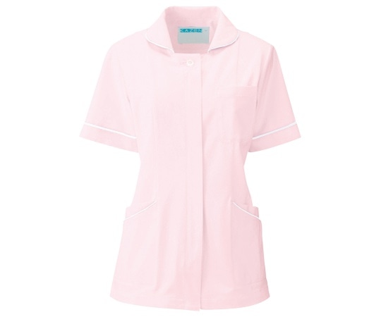 KAZEN レディスジャケット半袖 ピンクxホワイト 3L 100-24 3L 1枚（ご注文単位1枚）【直送品】