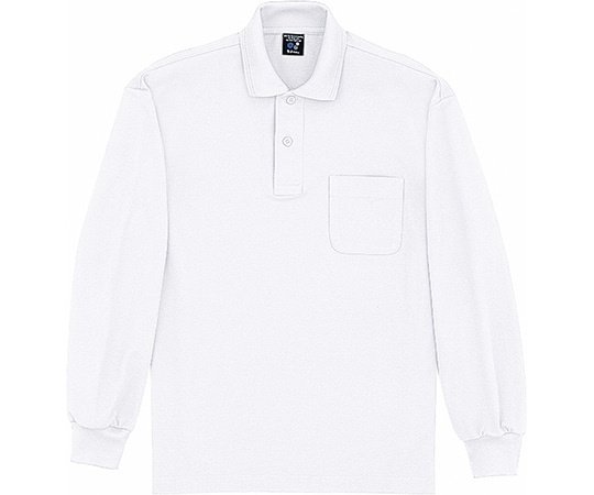 WHISEL(自重堂) 長袖ポロシャツ ホワイト SS 47604 1枚(ご注文単位1枚)【直送品】