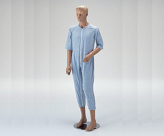 松本ナース産業 前開き介護ねまき （ロック機能付） ブルー/S 4300 1枚（ご注文単位1枚）【直送品】