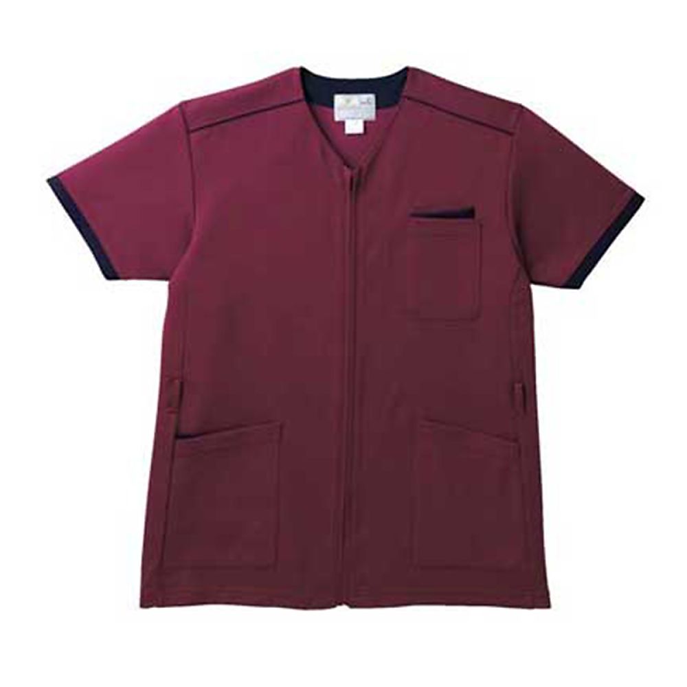 KIRAKU（トンボ） ケアスクラブ 前開き ワイン 4L（身丈82cm） CR153-18 4L 1枚（ご注文単位1枚）【直送品】