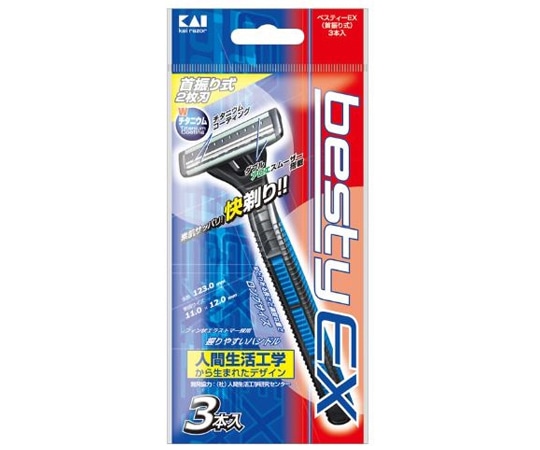 貝印カミソリ ベスティEX 首振り3本入り（カミソリ シェーバー）  1袋（ご注文単位1袋）【直送品】