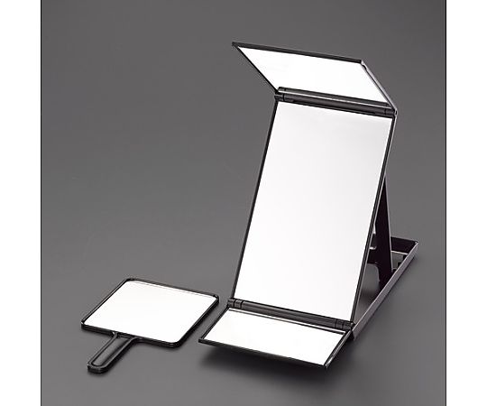 エスコ 179x297mm 三面ミラー（ハンドルミラー付） EA724YG-21 1個（ご注文単位1個）【直送品】
