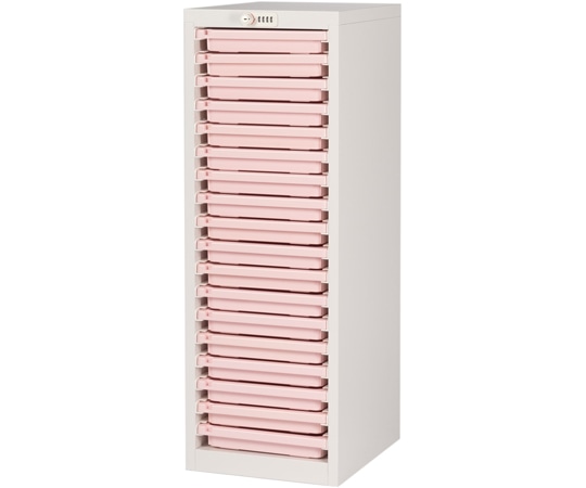 宮成製作所 薬剤保管庫メディロック MLG配薬キャビネット ダイヤル錠 浅型18段 ピーチ MLGC-118D-P 1台（ご注文単位1台）【直送品】