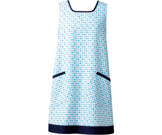 KAZEN ドットカバーエプロン ブルー M KZN911-71 1枚(ご注文単位1枚)【直送品】