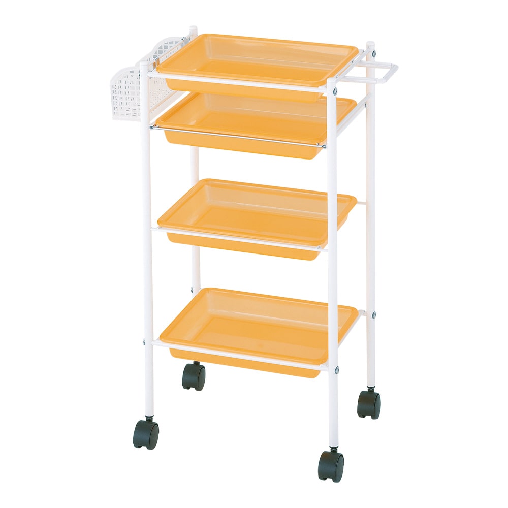 西村製作所 トレーワゴン（C-305） 510×280×835mm クリアオレンジ  1台（ご注文単位1台）【直送品】