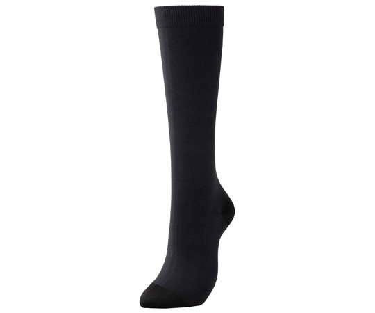 アルケア アンシルク・1 ハイソックス（つま先あり）ブラック L 21401 1足（ご注文単位1足）【直送品】