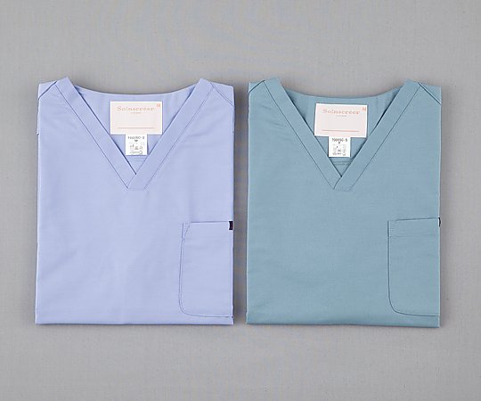 PANTONE(フォーク) スクラブ (男女兼用/右肩ホック式) サックス/M 7000SC M 1枚(ご注文単位1枚)【直送品】