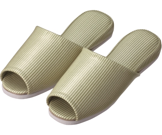 日紅商事 ストライプ柄前開きスリッパ ライム 20足セット NB5001（20ソクセット）-ライム-26.0cm 1箱（ご注文単位1箱）【直送品】