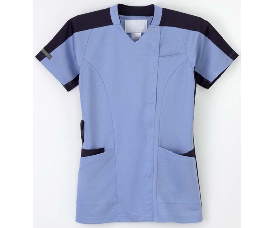 ナガイレーベン 男女兼用ニットシャツ ブルー S JM-3132 1枚（ご注文単位1枚）【直送品】