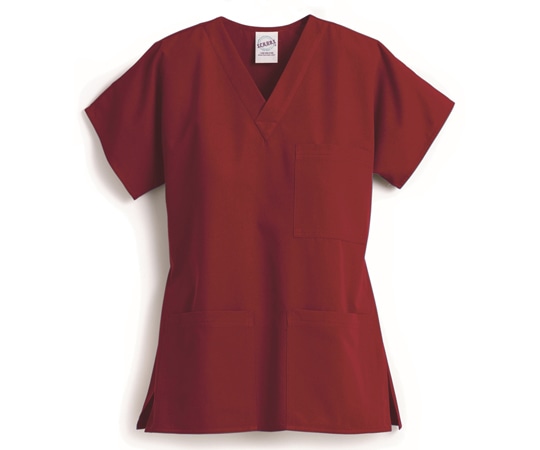 スクラブス スクラブス UNISEX 3ポケット トップ ガーネット XXS Z1004 1枚（ご注文単位1枚）【直送品】