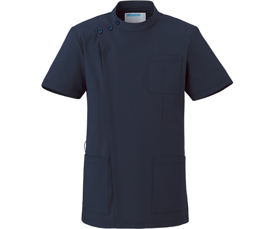 KAZEN ジャケット半袖男女兼用 ネイビー SS 762-48 1枚（ご注文単位1枚）【直送品】
