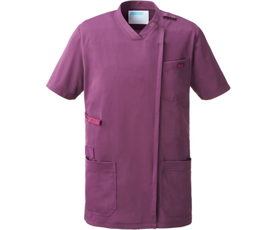 KAZEN スクラブジャケット男女半袖 ボルドー 3L KZN715-27 3L 1枚（ご注文単位1枚）【直送品】