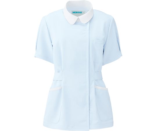 KAZEN レディスジャケット半袖 サックス LL 279-21 LL 1枚(ご注文単位1枚)【直送品】