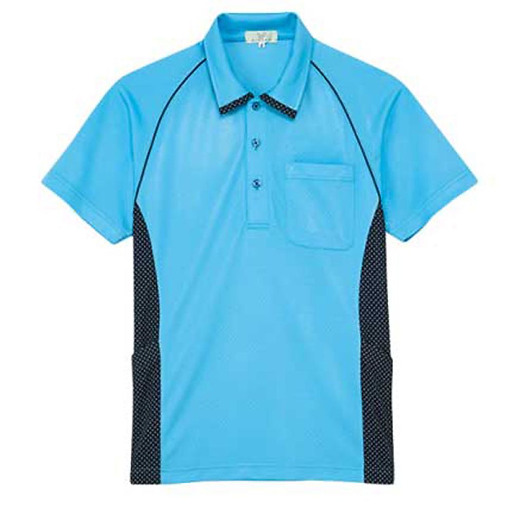 KIRAKU（トンボ） ニットシャツ アクアブルー LL（身丈74cm） CR113-72 LL 1枚（ご注文単位1枚）【直送品】