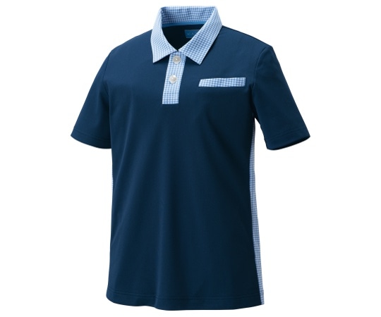 KAZEN ニットシャツ ネイビー 3L APK236-18 3L 1枚（ご注文単位1枚）【直送品】