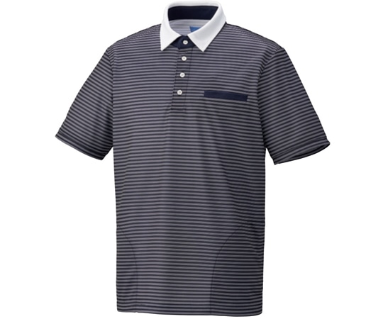 KAZEN ニットシャツ ネイビー SS KZN236-18 1枚（ご注文単位1枚）【直送品】