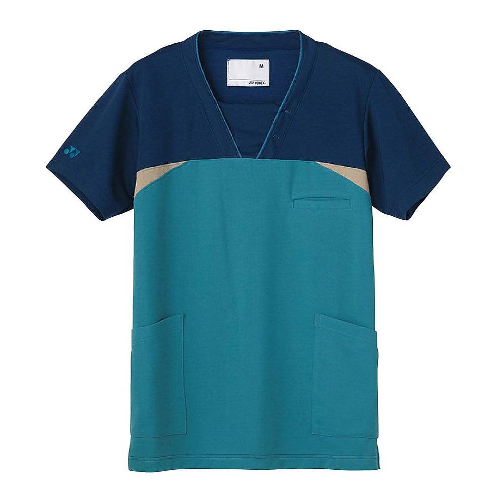 YONEX（トンボ） Mケアスクラブ ネイビー×ブルー 3L（身丈79cm） CY806-72 3L 1枚（ご注文単位1枚）【直送品】