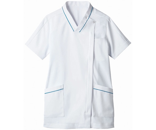 住商モンブラン スクラブ レディス 半袖 白/ターコイズ L 73-2103 L 1枚（ご注文単位1枚）【直送品】