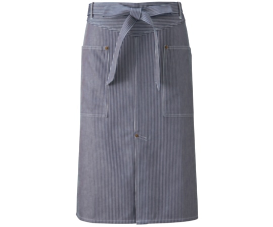 KAZEN ミドルエプロン ヒッコリーストライプ フリー APK781-99 1枚（ご注文単位1枚）【直送品】