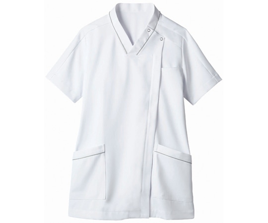 住商モンブラン スクラブ レディス 半袖 白/グレー L 73-2100 L 1枚(ご注文単位1枚)【直送品】