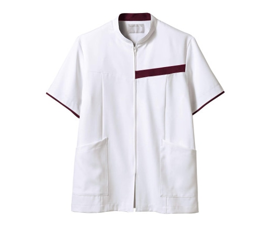 住商モンブラン ジャケット メンズ 半袖 白/ワイン LL 72-1246 1枚（ご注文単位1枚）【直送品】