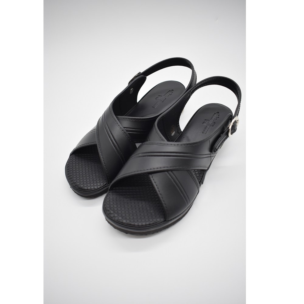 山一 スタンダードクロスサンダル ブラック S 10BKS 1足（ご注文単位1足）【直送品】