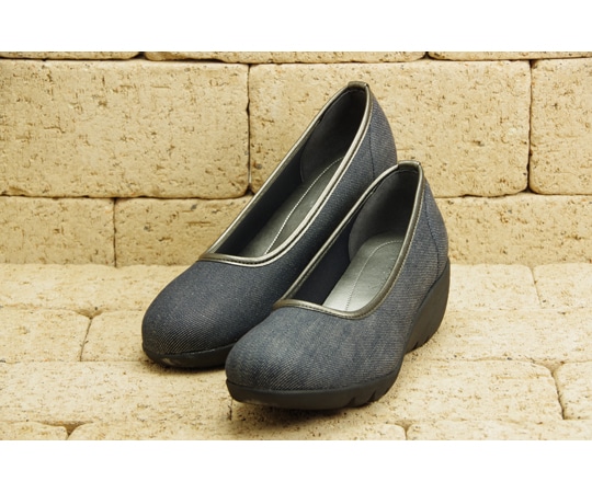 マリアンヌ製靴 スアシスフィール ストレッチデニムパンプス デニムネイビー 24.5cm SF-1 1足（ご注文単位1足）【直送品】