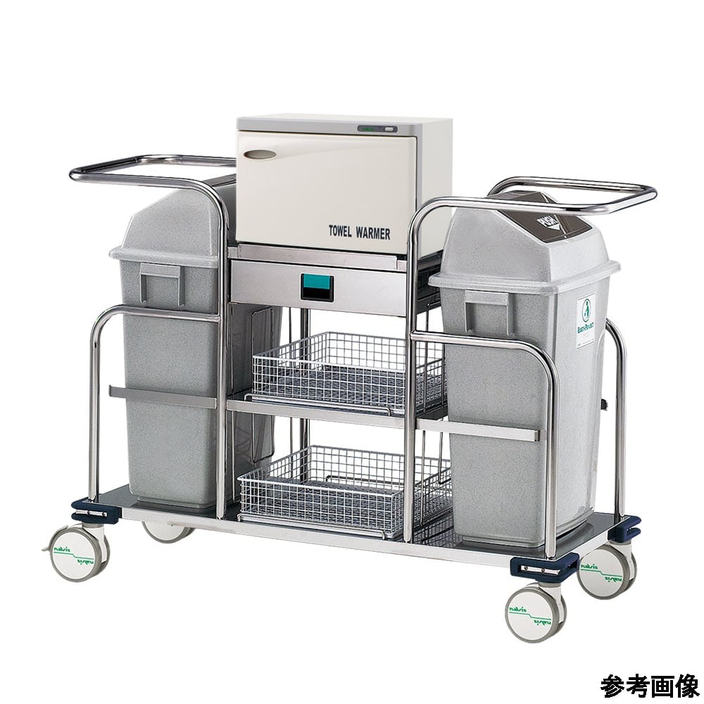 ナビス（アズワン） 清拭オムツ交換車 18L（おしぼり65~80本収納） PPL-2-J16M 1台（ご注文単位1台）【直送品】