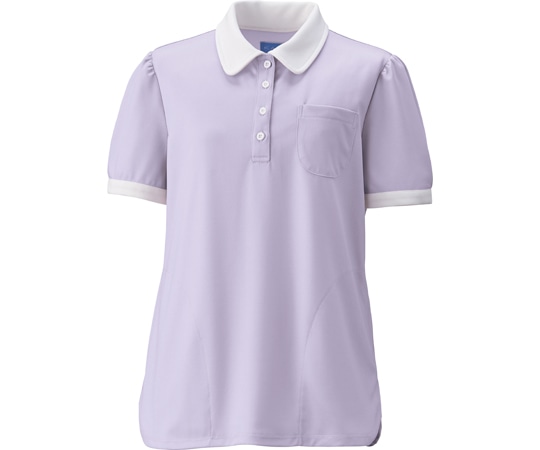 KAZEN レディスニットシャツ ラベンダー L KZN239-7 1枚(ご注文単位1枚)【直送品】