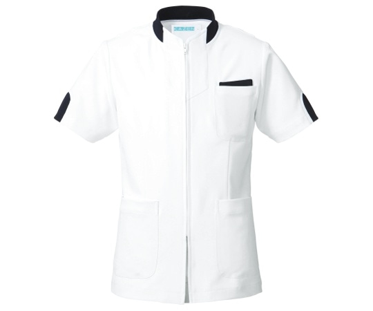 KAZEN ジャケット半袖（男女兼用） ネイビー M 248-28 M 1枚（ご注文単位1枚）【直送品】