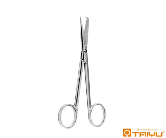 TAIYU(大祐医科工業) 外科抜糸剪刀 鈎付 直 ネジ止 全長13.5cm TY-150 1本(ご注文単位1本)【直送品】