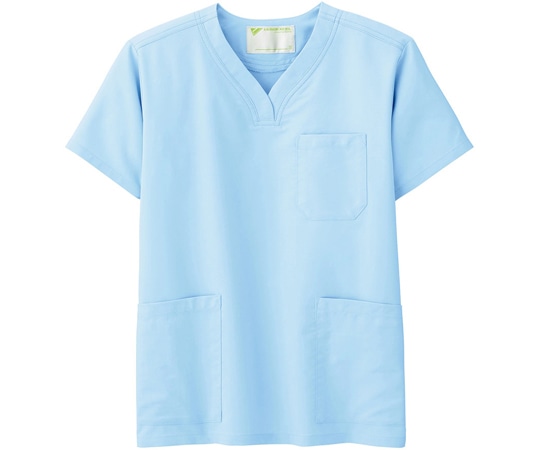 ミドリ安全 作業服 メディカルウェア ベルデクセルフレックス 男女兼用スクラブ VEM1013上 ライトブルー 4Lサイズ VEM1013-UE-4L 1着(ご注文単位1着)【直送品】