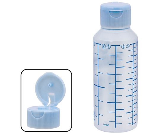 金鵄製作所 NK投薬瓶 100mL 青色目盛 ワンタッチキャップ（スカイブルー:水） 1箱（200本入） B31A0-000AQ 1箱（ご注文単位1箱）【直送品】