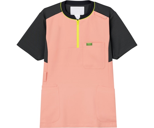 フォーク ジップアップスクラブR ピーチ×チャコール 4L CK700-3 1枚（ご注文単位1枚）【直送品】