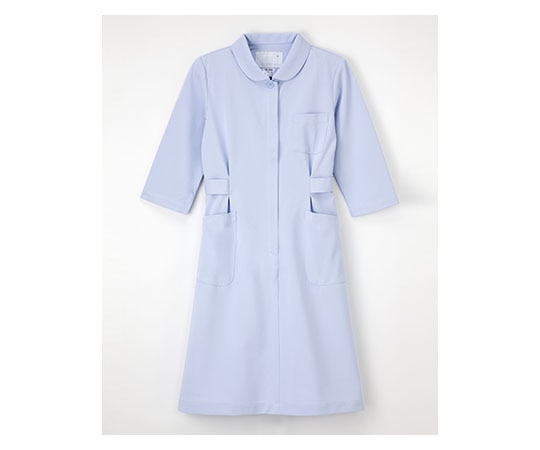 ナガイレーベン ナースウェア （丸襟7分袖/ワンピース） ブルー/S HO1916 1枚（ご注文単位1枚）【直送品】