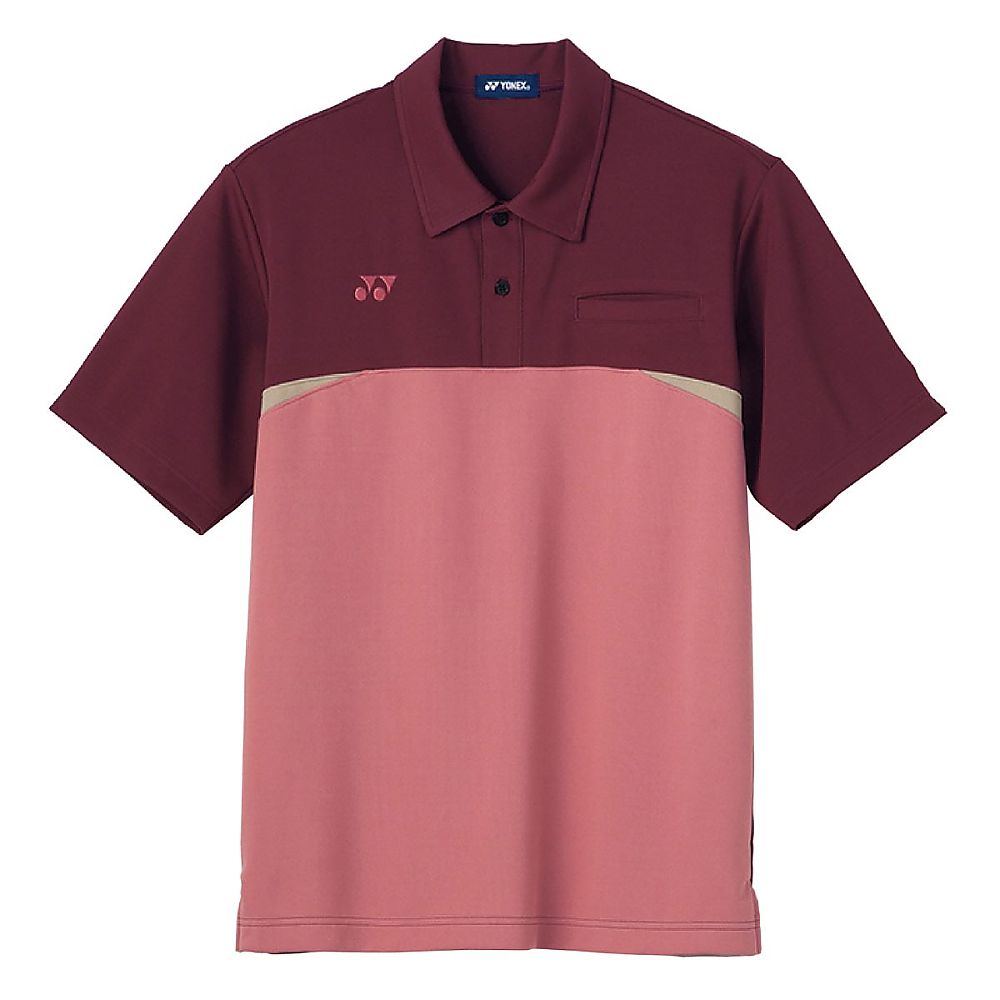 YONEX(トンボ) Mニットシャツ ワイン×ピンク 4L(身丈80cm) CY206-13 4L 1枚(ご注文単位1枚)【直送品】