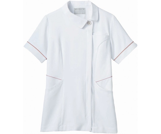 住商モンブラン ナースジャケット 半袖 白/ラベンダー&ピンク S 73-2042 S 1枚(ご注文単位1枚)【直送品】