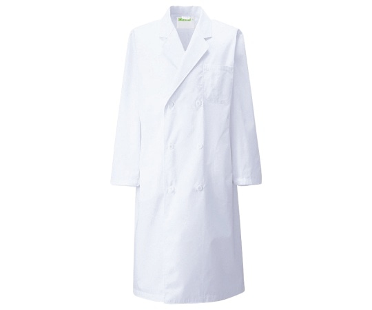 KAZEN メンズ診察衣W型長袖 白 6L 115-30 6L 1枚（ご注文単位1枚）【直送品】
