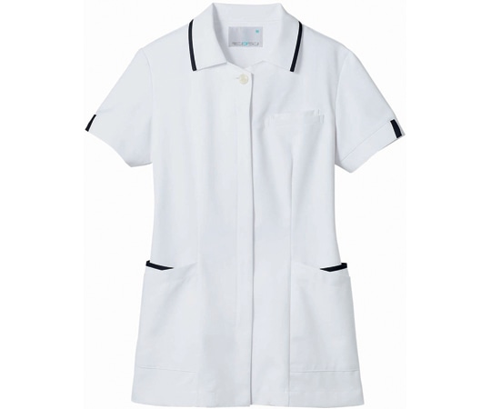 住商モンブラン ナースジャケット 半袖 白/ネイビー 3L 73-2421 3L 1枚(ご注文単位1枚)【直送品】