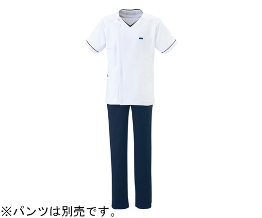 フォーク メンズジップスクラブR ホワイト×ネイビー L 1016EW-7 1枚（ご注文単位1枚）【直送品】