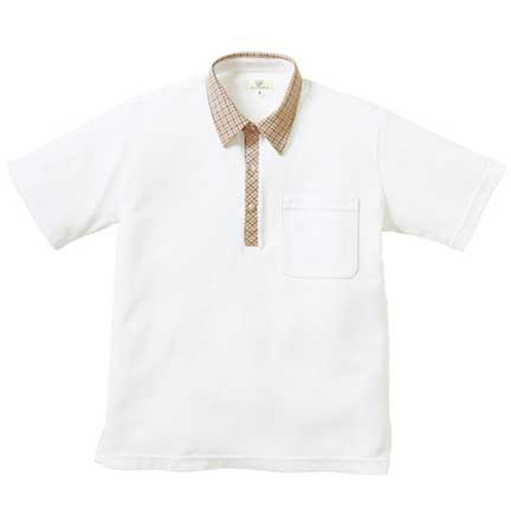 KIRAKU（トンボ） ニットシャツ ホワイト 4L（身丈80cm） CR131-01 4L 1枚（ご注文単位1枚）【直送品】